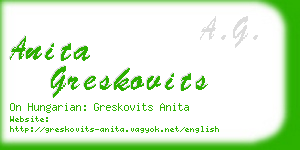 anita greskovits business card